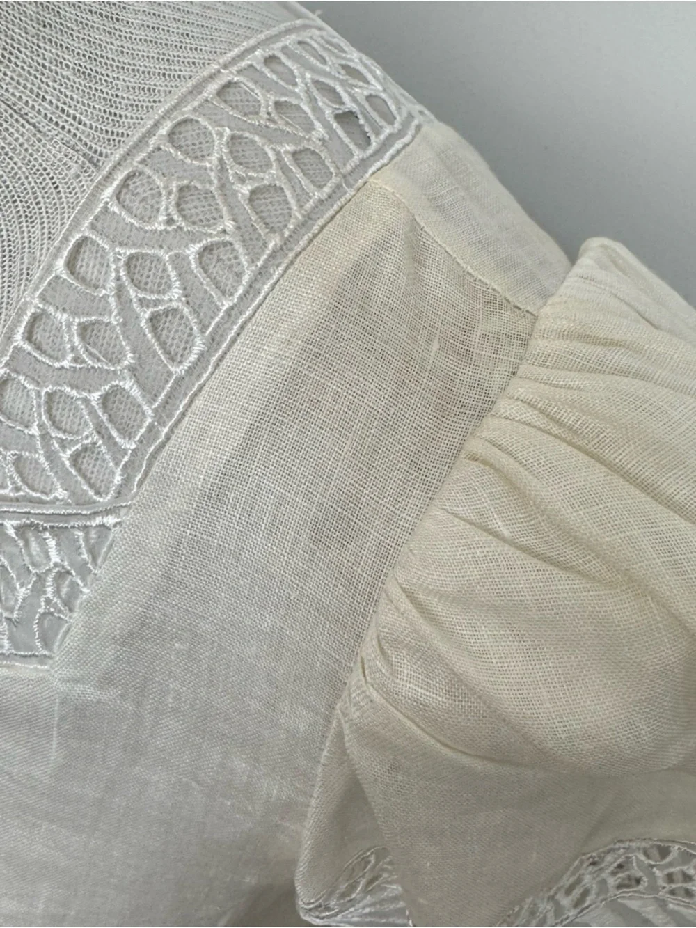 Vintage Cloak Of Many Colors Liberty Lucrezia Linen Blouse Top Size 6 Sheer Vict - Picture 6 of 13